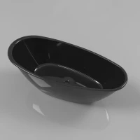 Ванна из литьевого мрамора Whitecross Spinel B 0210.155073.101 155x73 см, отдельностоящая, черный глянец