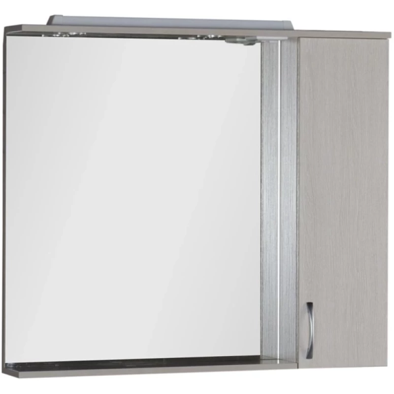 Зеркальный шкаф 100x87 см с подсветкой белый дуб Aquanet Донна 00169184