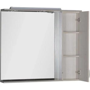 Изображение товара зеркальный шкаф 100x87 см с подсветкой белый дуб aquanet донна 00169184