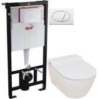 Комплект подвесной унитаз Serel Smart SM25SL + система инсталляции AlcaPlast AM101/11203:1RUSSETM70