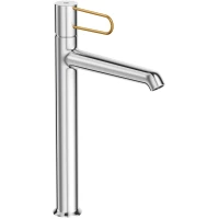 Смеситель для раковины Jacob Delafon Odeon Rive Gauche E21031-GLD-CP без донного клапана, хром/золотой