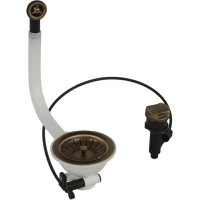 Выпуск для кухонной мойки Migliore Cucina ML.RIC-10.130.BR 3 1/2-40, с переливом, клапаном-автоматом, бронза