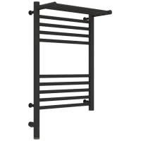 Полотенцесушитель электрический 600x400 темный титан муар МЭМ левый Сунержа Богема с полкой 3.0 15-5806-6040