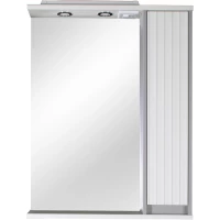 Зеркальный шкаф ASB-Mebel Мирано 12258 62x75 см R, с подсветкой, выключателем, слоновая кость/шиншилла серая