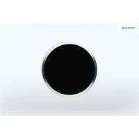 Кнопка смыва Geberit Sigma 10 115.907.KJ.1 для инсталляции, бесконтактная, питание от сети, белый/хром