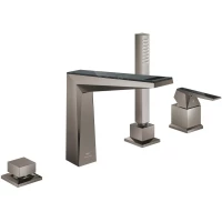 Смеситель на борт ванны Grohe Allure Brilliant 29527AL0 с душевым гарнитуром, темный графит матовый