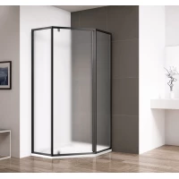 Душевой уголок Cezares Eco ECO-O-P-1-90-P-NERO 89,5x89,5 см, профиль черный матовый, стекло текстурное