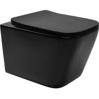 Унитаз подвесной Rea Julio REA-C6550 безободковый, с сиденьем микролифт, черный матовый