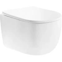 Унитаз подвесной Rea Eddy REA-C6560 безободковый, торнадо, с сиденьем микролифт, белый