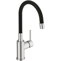 Смеситель для кухни Cersanit Melar A68233 с гибким изливом, хром/черный