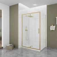 Душевой уголок Veconi Ottimo OP20G-SP-12090-01-C9 120x90 см, профиль золотой матовый, стекло прозрачное