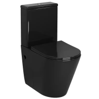 Унитаз-компакт Grossman GR-4480BS безободковый, с сиденьем микролифт, черный глянец