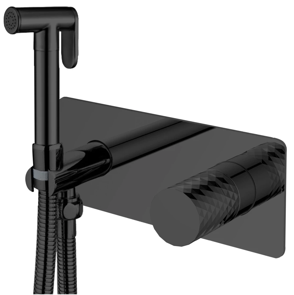 Гигиенический душ Boheme Stick 127-BB со смесителем, черный матовый душевая система 300 мм boheme stick touch 128 wg 2