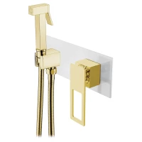 Гигиенический душ Boheme Q 147-WG со смесителем, белый глянец/золотой