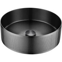 Раковина-чаша Abber Wasser Kreis AF2411GM 40,2x40,2 см, накладная, оружейная сталь матовый