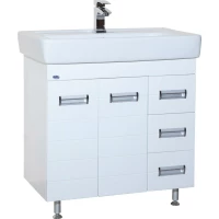 Тумба с раковиной белый глянец 80 см Bellezza Сиена 4633913080010 + 4620000148579