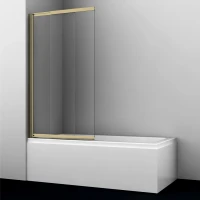 Шторка на ванну WasserKRAFT Schunter 82S02-100WS 100 см, профиль золотой матовый, стекло прозрачное