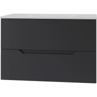 Тумба с раковиной Orange Line Li-70Tub+Ra 71,5 см, подвесная, черный матовый