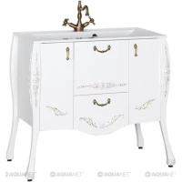 Тумба белый/золото 97,6 см Aquanet Виктория 00183931