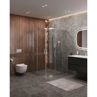 Душевой уголок Cezares Molveno MOLVENO-R-22-90+20-C-Cr-IV 110x110 см, профиль хром, стекло прозрачное