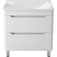 Тумба с раковиной Uperwood Ocean KOceanF80w2 80 см, напольная, белый матовый