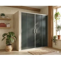 Душевая дверь MaybahGlass MGD-1826-5 180 см, профиль матовый хром, стекло графитовое матовое
