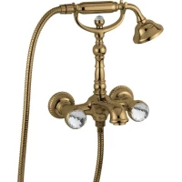 Смеситель для ванны Emmevi The One Leda 98011VSW/BR с душевым гарнитуром, бронза