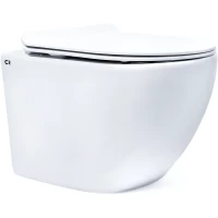 Унитаз подвесной Charus Berta EWC700-120W безободковый, с сиденьем микролифт, белый