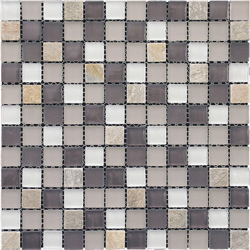 Мозаика Natural Kobe (KBE) KBE-07 (FT-02-23) Стекло, Кварц серый 30x30
