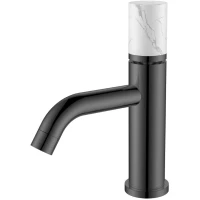 Смеситель для раковины Boheme Stick Mramor White 121-SGM-MR-W графит глянец/белый мрамор