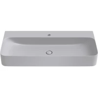 Раковина-чаша Wellsee Clermont 302617000 100x47 см, накладная, подвесная, серый матовый, с донным клапаном в цвете серый матовый