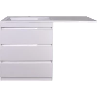 Тумба под раковину Style Line Даллас СС-00002305 85 см, напольная, над стиральной машиной, белый глянец