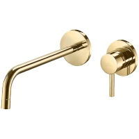 Смеситель для раковины Paffoni Light LIG104HG70 встраиваемый, без донного клапана, золотой