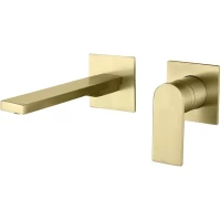 Смеситель для раковины AQG Alpha Two 01ALC180OC встраиваемый, золотой матовый