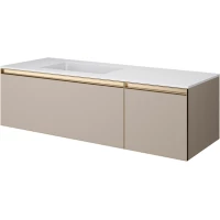 Тумба с раковиной Armadi Art Quatro Daphne 790-M2-140-D-MG + 793-140-W-A 141 см L, подвесная, бежевый матовый