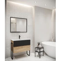 Комплект мебели дуб сонома/черный 87 см Grossman Солис 108501 + Y18298 + 209001