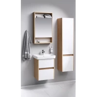 Комплект мебели дуб балтийский/белый глянец 50 см Aqwella City CI0105DB + 195032 + SIT0405DB