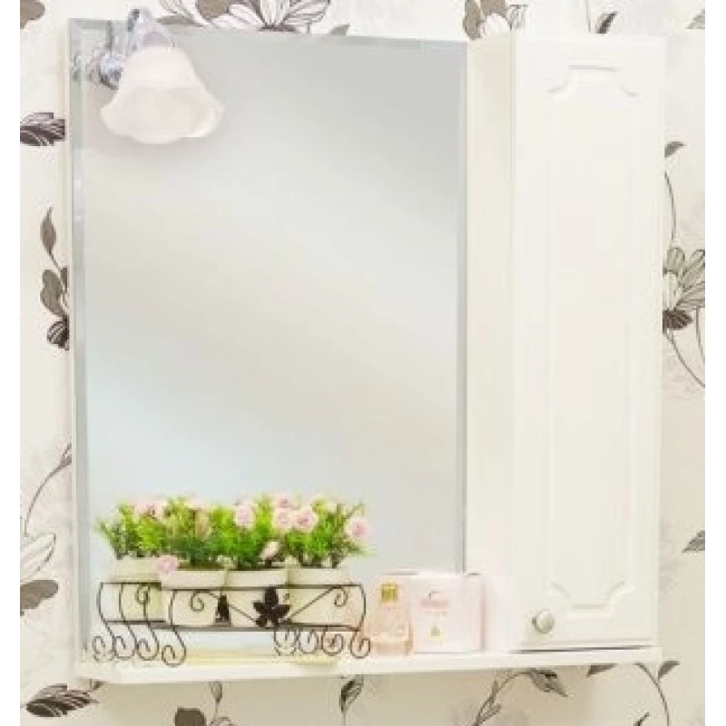 Зеркальный шкаф 70x72,8 см белый глянец R Sanflor Ксения H0000000118
