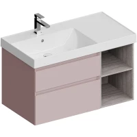 Тумба розовый матовый/дуб орегон 87,8 см Kerama Marazzi Cubo CUB.90Lh\MAL