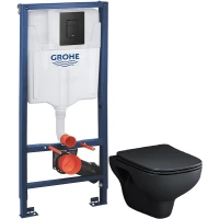 Комплект подвесной унитаз Am.Pm X-Joy C85A1700MBSC + система инсталляции Grohe 38811kf0