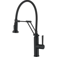 Смеситель для кухни Emar ЕСВ 7012 Black с гибким изливом, черный матовый