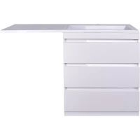 Тумба с раковиной белый глянец 140 см Style Line Даллас СС-00002221 + СС-00002215