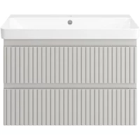 Тумба под раковину Brevita Victory VIC-09080-0302Я 75 см, подвесная, серый кашемир матовый