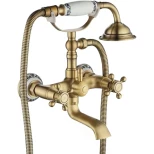 Изображение товара смеситель для ванны rea rustico rea-b0702 с душевым гарнитуром, бронза
