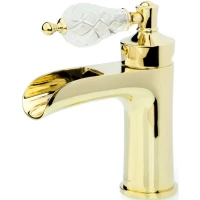 Смеситель для раковины Boheme Vogue Crystal 211-CRST золотой