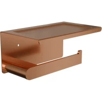 Держатель туалетной бумаги Knotlor Bliss PH102RB с полкой для телефона, бронза матовая