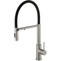 Смеситель для кухни Wonzon & Woghand WW-458027-BN с подключением к фильтру, гибким изливом, никель матовый