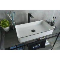 Раковина-чаша GID Nc9399 60x34 см, накладная, черный/белый