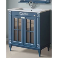 Тумба с раковиной синий серебряная патина 78 см Atoll Милана