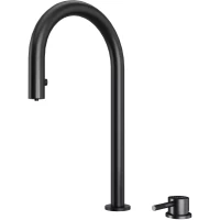 Смеситель для кухни Paulmark Estetica Es218006-AN с подключением к фильтру, выдвижным изливом, антрацит 